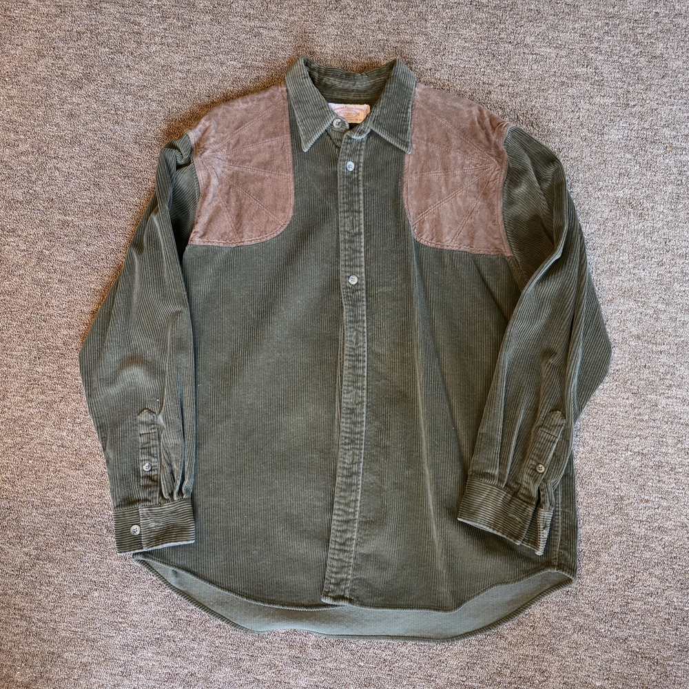 Filson Olive and Brown Corduroy Button Down Shirt